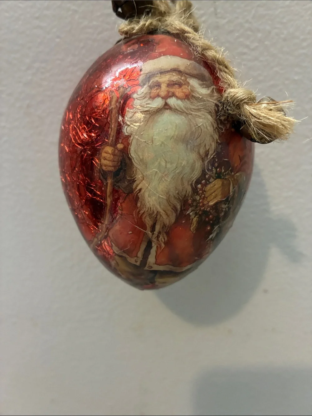 Vintage-Style Red Santa Hanging Ornament